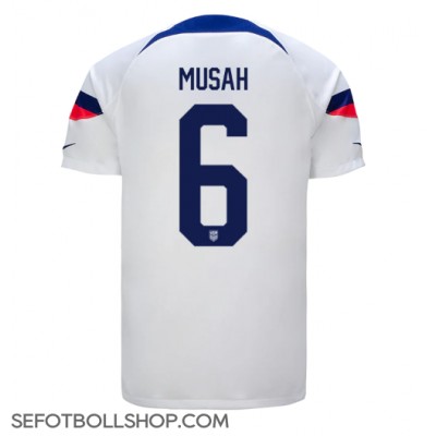 Billiga Förenta staterna Yunus Musah #6 Hemma fotbollskläder VM 2022 Kortärmad